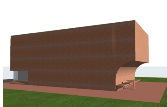 Skisse av et bygg. - Klikk for stort bilde